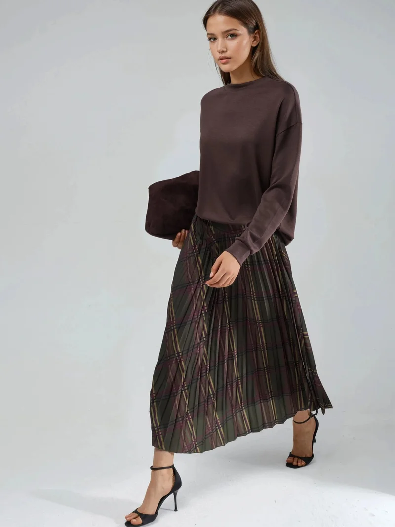 Busem BUSEM Patterned Pleated Maxi Skirt